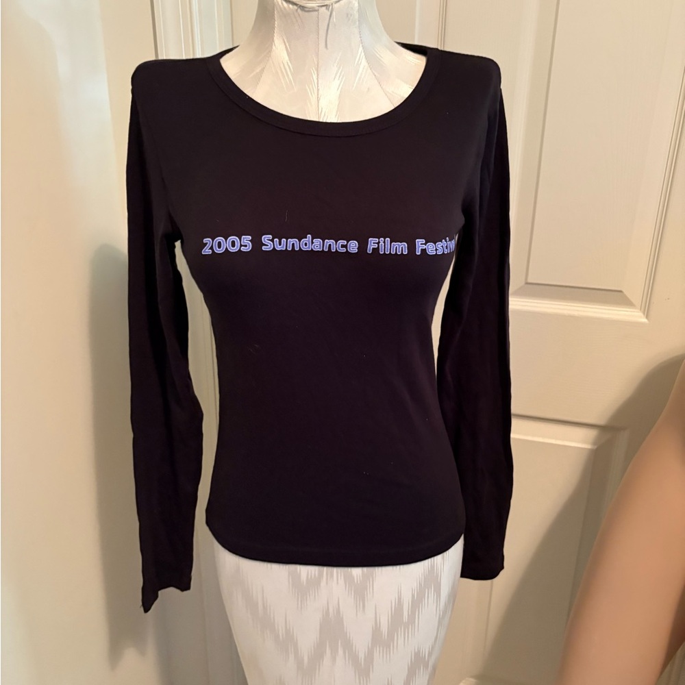 Sundance Film Festival 2005 Black L/ Lone Rock Sleeve Women's Top nwt size S
